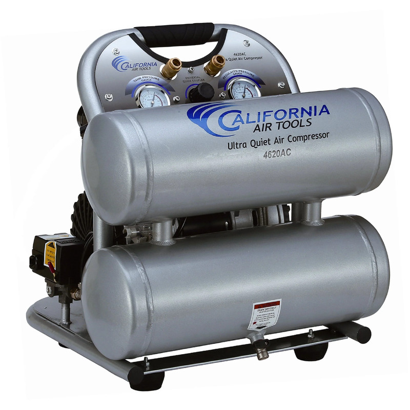 2HP 4.6 Gallon Oil-Free Twin Aluminum Tank Air Compressor